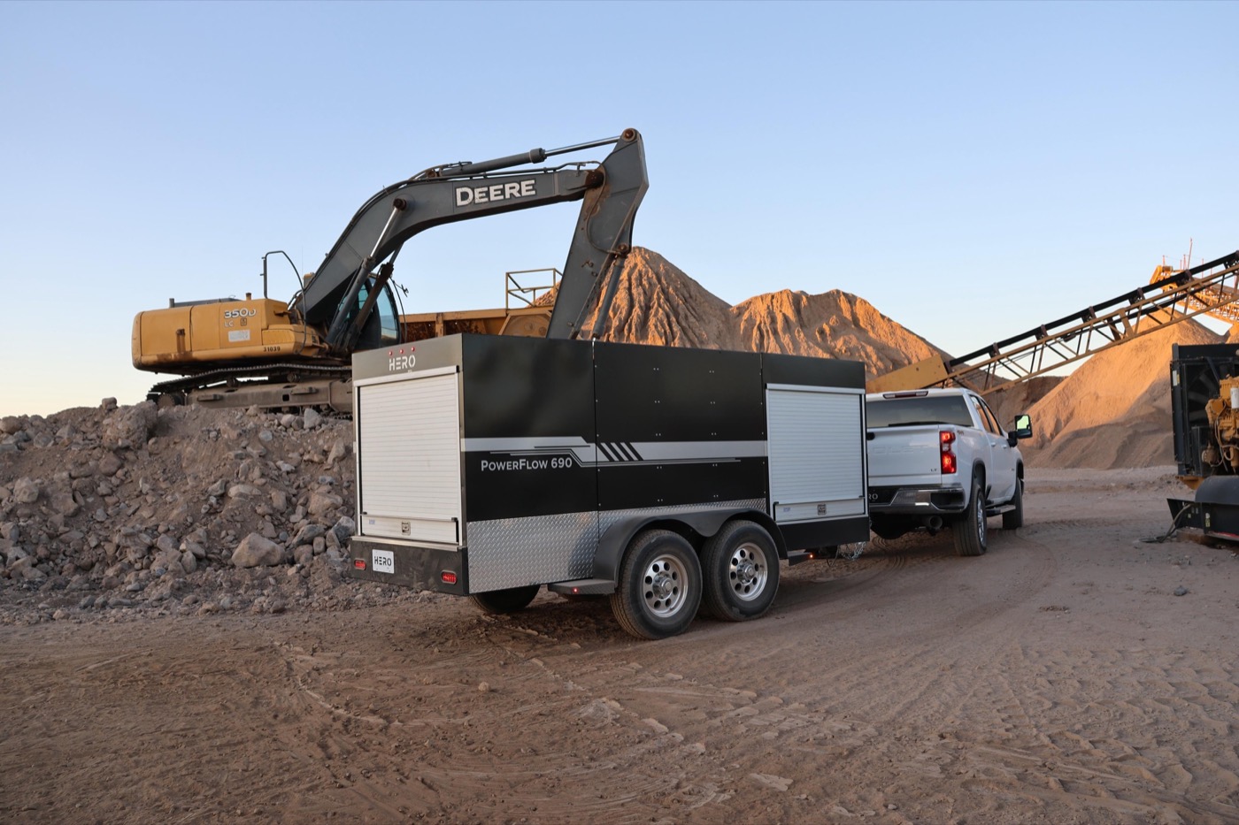 HERO service trailer parked on a construction site
